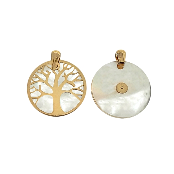 ARBOL VIDA COLGANTE NACAR ORO 1ª LEY 20