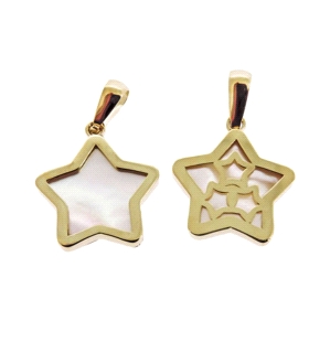 ESTRELLA COLGANTE NACAR ORO 1ªLEY 13.5X2