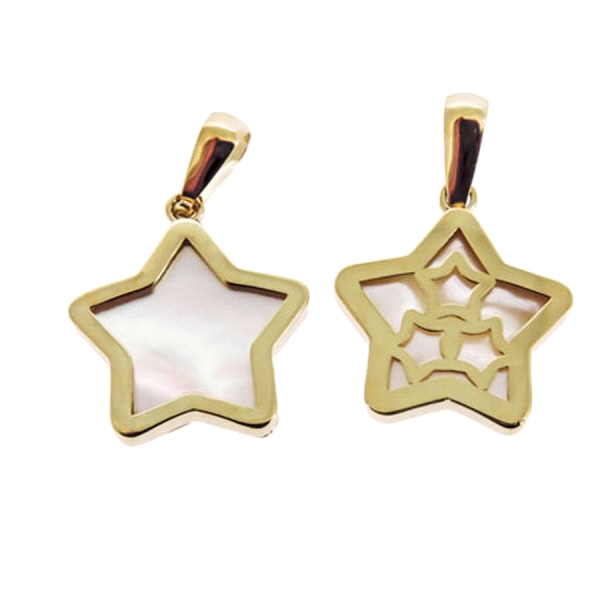 ESTRELLA COLGANTE NACAR ORO 1ªLEY 13.5X2