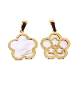 FLOR COLGANTE NACAR ORO 1ª LEY 14,50 X 2