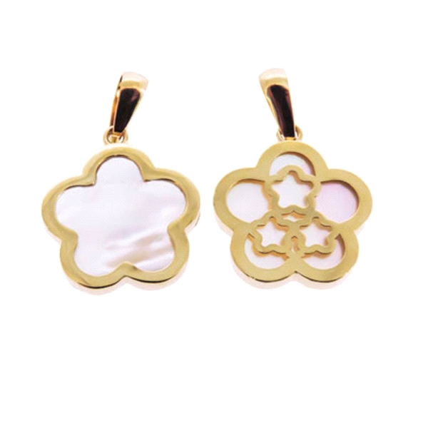FLOR COLGANTE NACAR ORO 1ª LEY 14,50 X 2