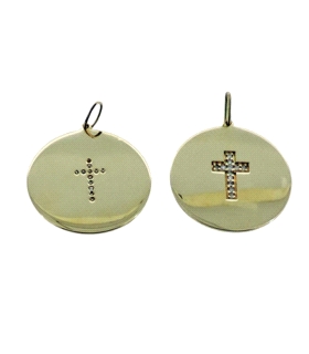 COLGANTE CRUZ DIAMANTE ORO 1ª LEY