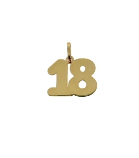 COLGANTE NUMERO 18 ORO 18 KTES. 12 X 15