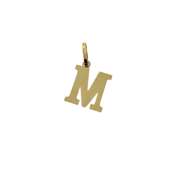 COLGANTE LETRA M ORO 18 KTES. 10 X 10 MM