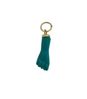 COLGANTE MANO AZUL ORO 1ª LEY 18 X 4 MM