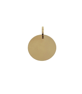 COLGANTE DISCO BRILLO ORO 18 KTES. 10 MM