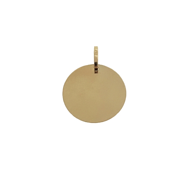 COLGANTE DISCO BRILLO ORO 18 KTES. 10 MM