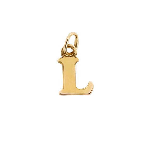 COLGANTE LETRA L ORO 18 KTES. 9 X 6 MM.