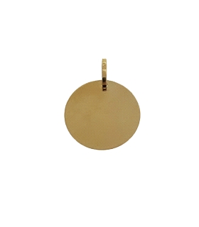 COLGANTE DISCO BRILLO ORO 18 KTES. 15 MM