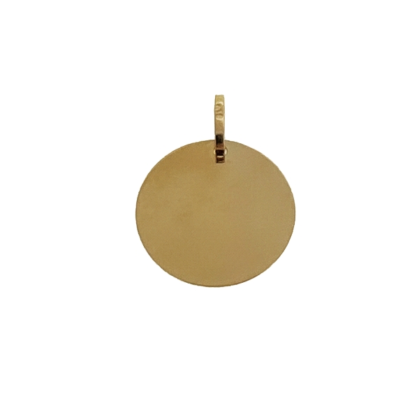 COLGANTE DISCO BRILLO ORO 18 KTES. 15 MM