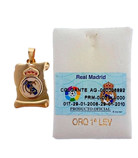 COLGANTE REAL MADRID OFICIAL ORO 18 KTES