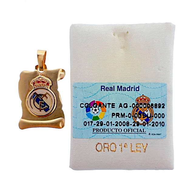 COLGANTE REAL MADRID OFICIAL ORO 18 KTES