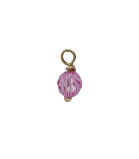COLGANTE PIEDRA ROSA ORO 1ª LEY 4 MM