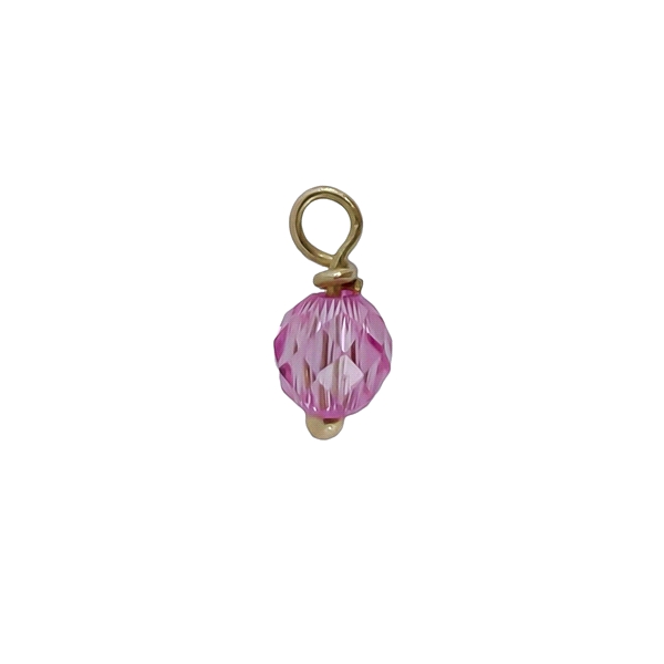 COLGANTE PIEDRA ROSA ORO 1ª LEY 4 MM