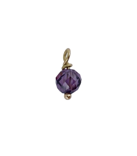 COLGANTE PIEDRA AMATISTA ORO 1ª LEY 4 MM