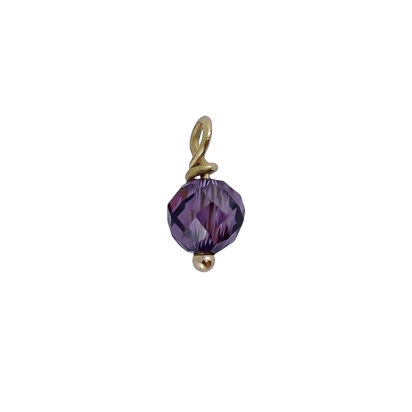 COLGANTE PIEDRA AMATISTA ORO 1ª LEY 4 MM