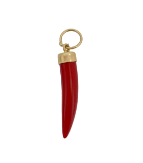 COLGANTE COLMILLO ORO 1ª LEY 20X4.50 MM