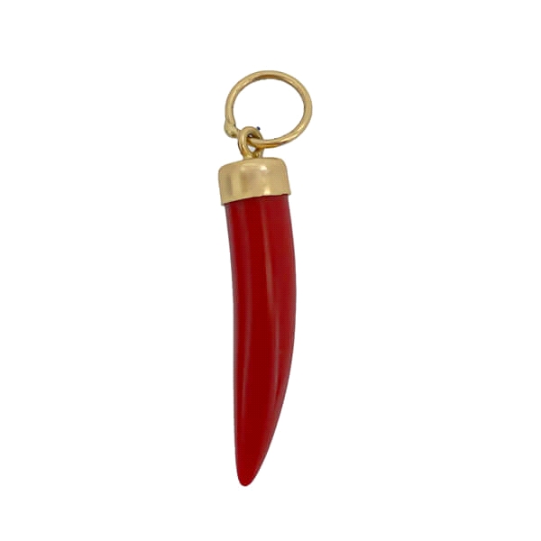 COLGANTE COLMILLO ORO 1ª LEY 20X4.50 MM