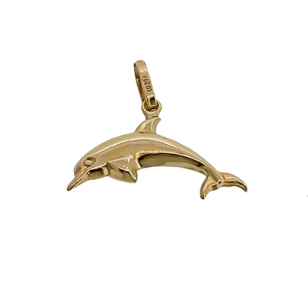 COLGANTE DELFIN ORO 1ª LEY 18 MM LARGO