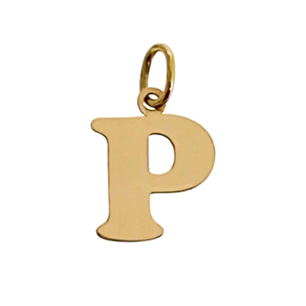 COLGANTE LETRA P ORO 1ª LEY 11.50 X 8.50