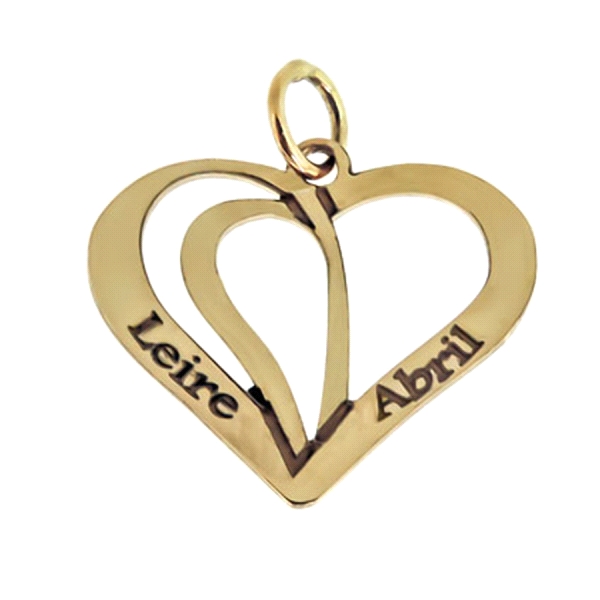 COLGANTE CORAZON ORO 1ª LEY 17 X 15 MM