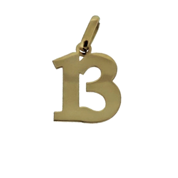 COLGANTE NUMERO 13 ORO 1ª LEY ALTO 12