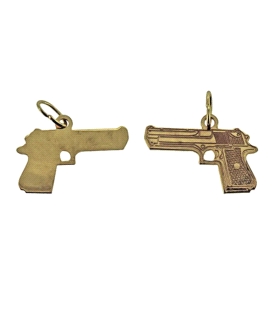 PISTOLA COLGANTE ORO 1ª LEY 15 X 9 MM