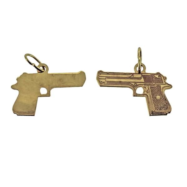 PISTOLA COLGANTE ORO 1ª LEY 15 X 9 MM