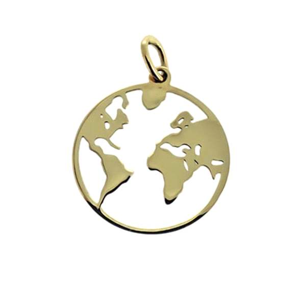 COLGANTE MAPA MUNDI ORO 1ª LEY 16 MM
