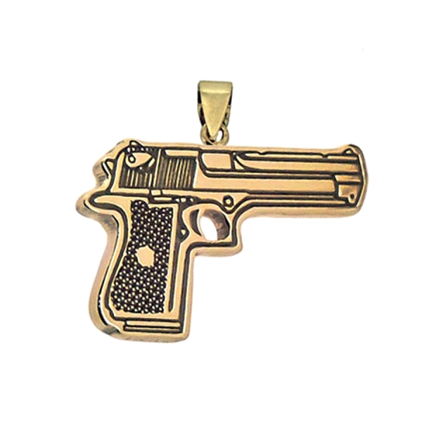 COLGANTE PISTOLA ORO 1ª LEY 12X7X0.80 MM