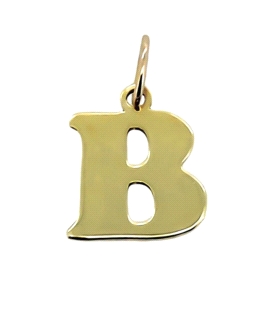 COLGANTE LETRA  B  ORO 1ª LEY 9 X 8 MM
