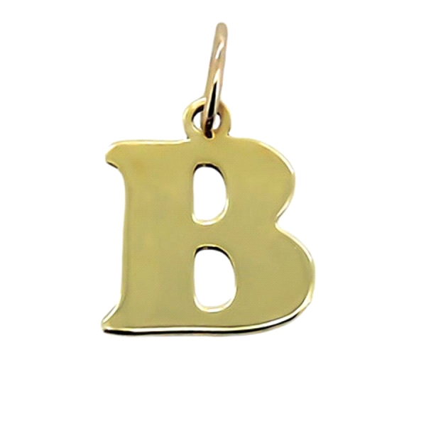 COLGANTE LETRA  B  ORO 1ª LEY 9 X 8 MM