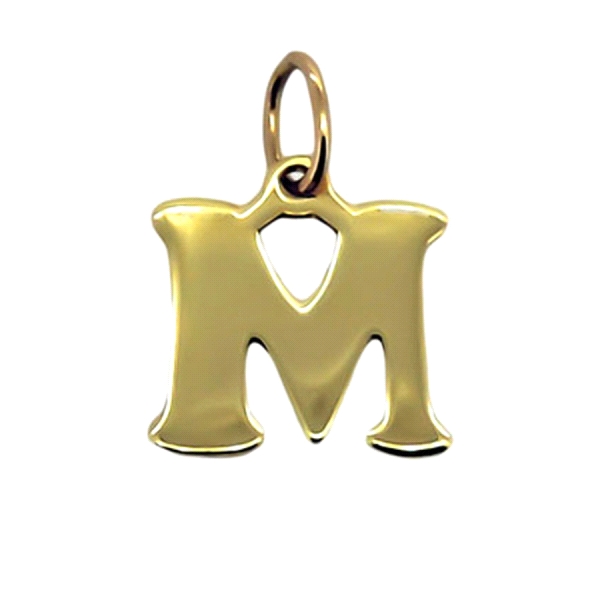 COLGANTE LETRA  M  ORO 1ª LEY