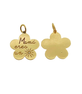 COLGANTE MADRE ORO 1ª LEY FLOR 20 MM