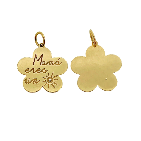 COLGANTE MADRE ORO 1ª LEY FLOR 20 MM