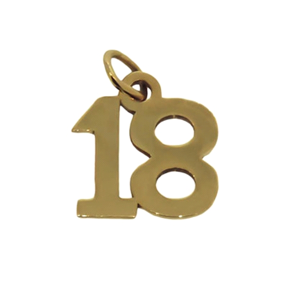 COLGANTE Nº 18 ORO 1ª LEY 9.70 X 9,70 MM