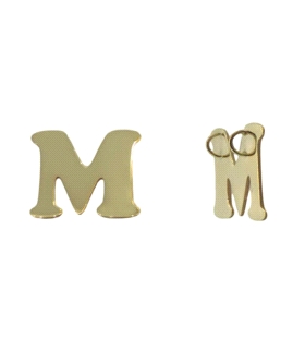 COLGANTE LETRA  M ORO 1ª LEY 15.90X12.80