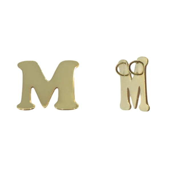 COLGANTE LETRA  M ORO 1ª LEY 15.90X12.80
