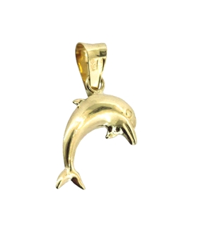 COLGANTE DELFIN ORO 1ª LEY 14X3 MM HUECO