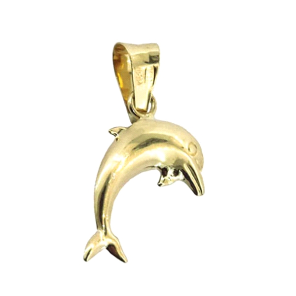 COLGANTE DELFIN ORO 1ª LEY 14X3 MM HUECO