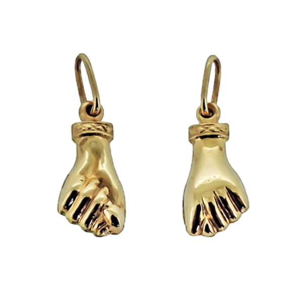 COLGANTE HIGA ORO 1ª LEY 13 X 6 MM.