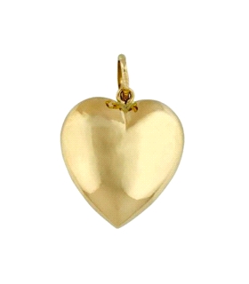 COLGANTE CORAZON LISO ORO 1ª LEY 9.3X10