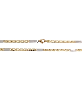 COLLAR CADENA BICOLOR ORO 18 KTES. 60 CM