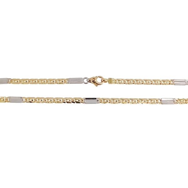 COLLAR CADENA BICOLOR ORO 18 KTES. 60 CM