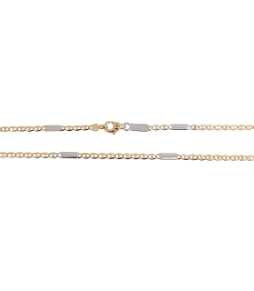 COLLAR CADENA BICOLOR ORO 18 KTES. 60 CM