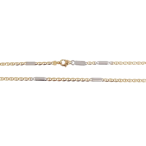 COLLAR CADENA BICOLOR ORO 18 KTES. 60 CM