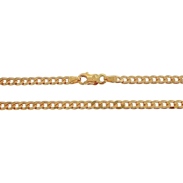 COLLAR BARBADO MACIZO ORO 1ª LEY 60 CM