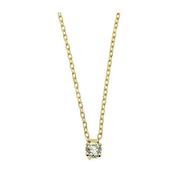 COLLAR DIAMANTE 0,10 CT ORO PRIMERA LEY