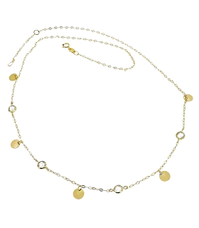 COLLAR DISCOS CIRCONITAS ORO 18 KTES. 45