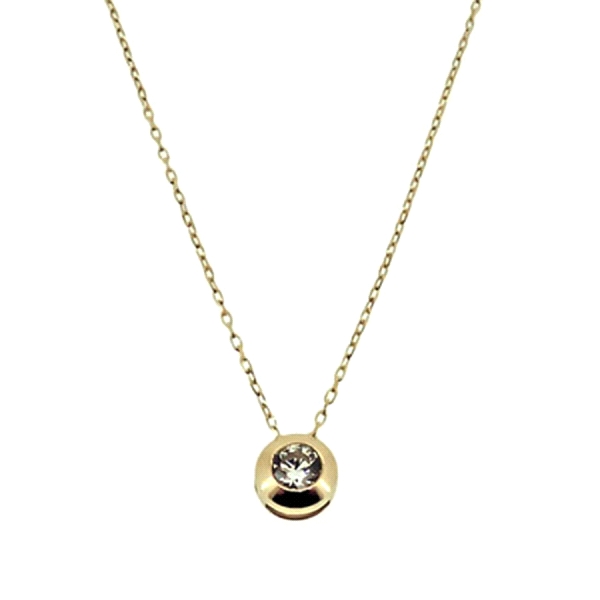 COLLAR PUNTO DE LUZ CHATON ORO 18 KTES.